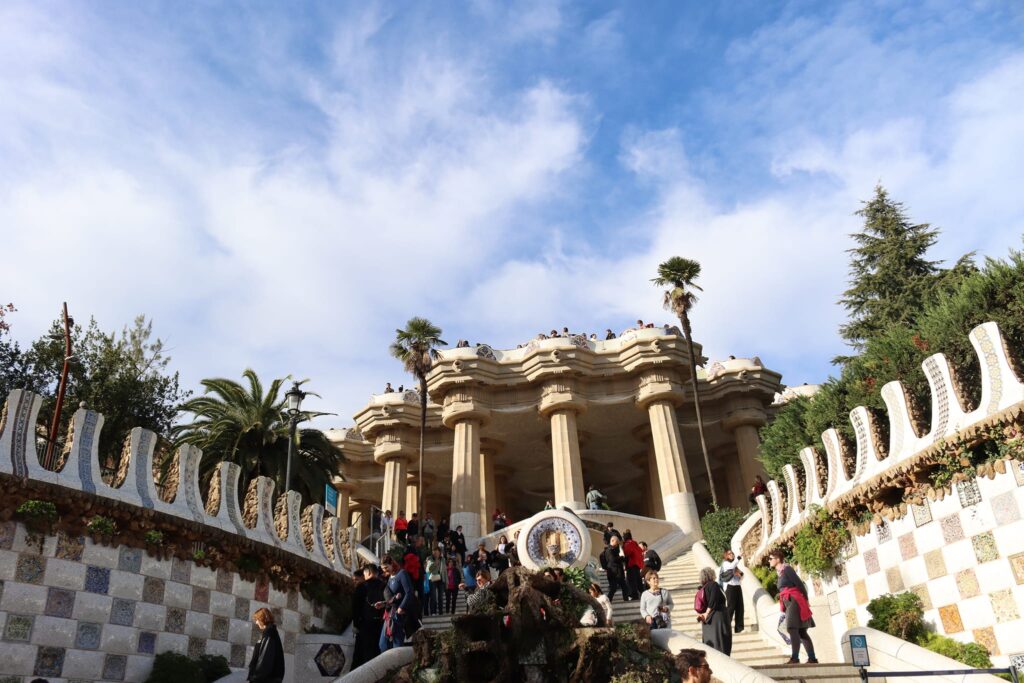 Dragon stairway at Parc Guell Barcelona