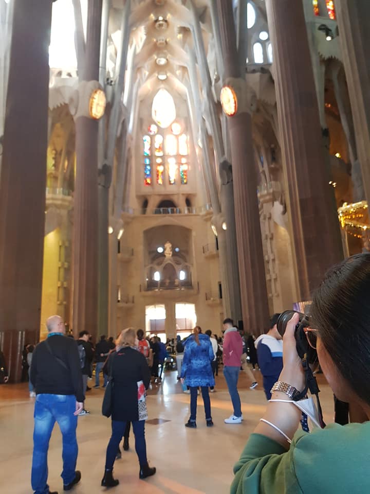 Inside Sagrada Familia in Barcelona